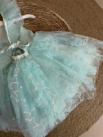 Mint Green Girls Tulle Party Dress - Image 2