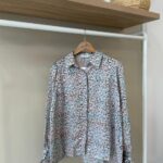 Baroque print tie cuff shirt