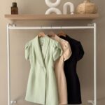 Puff sleeve shawl collar mini dress