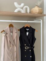 Pleated hem sleevless blazer dress - Image 3