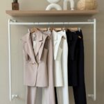 Sleevless peak lapel pant set