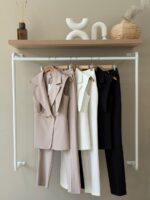 Sleevless peak lapel pant set