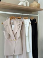 Sleevless peak lapel pant set - Image 2