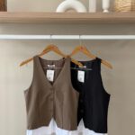 Two tone layered tailored vest