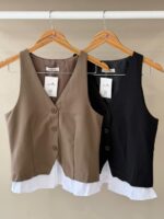 Two tone layered tailored vest - Image 2