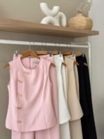 Asymmetrical button front tailored set - Image 2