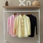 Gold accent tailored button down shirt