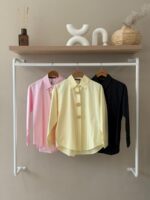 Gold accent tailored button down shirt