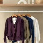 Gathered hem button down shirt