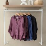 Oversized high-low textured shirt