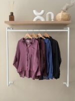 Oversized high-low textured shirt