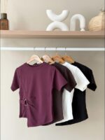 Asymmetric buckle detail t-shirt