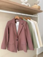 Single button linen blazer - Image 2