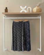 Pleated printed maxi skirt