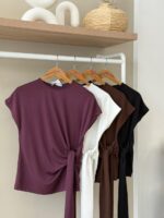 Side tie ruched jersey top - Image 3