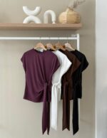 Side tie ruched jersey top - Image 2