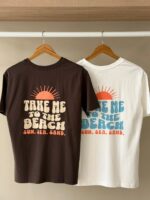 'Take me to the beach' retro graphic t-shirt - Image 3