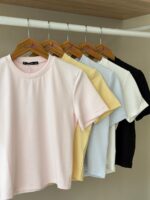 Cropped crew neck t-shirt