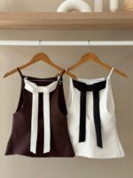 Halter camisole with back bow - Image 2