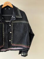 Embroidered denim grey jacket - Image 2
