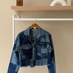 Patchwork blue denim jacket