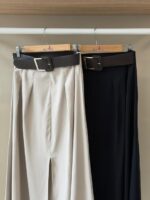 Belted front slit midi skirt - Image 2