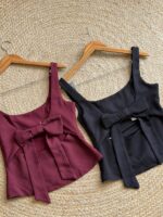 Open back bow tie corset top - Image 3