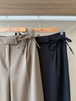 Side tie tailored wide leg trousers - Image 2