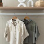 Crochet shoulder fringe shirt