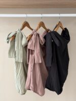 Draped one shoulder crinkle top - Image 3