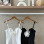 Floral rosette corset cami top