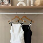 Contrast tie strap camisole top