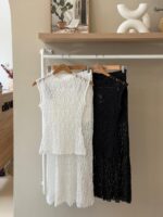 Lace patterned column midi skirt - Image 4