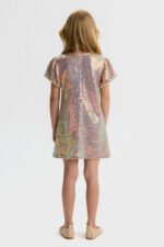 Sequin Flutter Sleeve Dress - Image 3