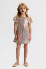 Sequin Flutter Sleeve Dress - Image 4