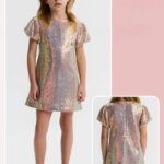 Sequin Flutter Sleeve Dress