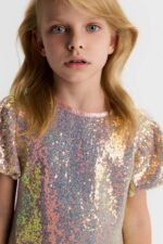 Sequin Flutter Sleeve Dress - Image 2