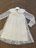 White Floral Lace Long Sleeve Dress