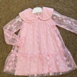 Pink Floral Lace Long Sleeve Dress