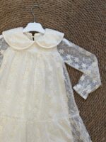 White Floral Lace Long Sleeve Dress - Image 2