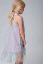 Sheer Layered Mint and purple Party Dress - Image 2