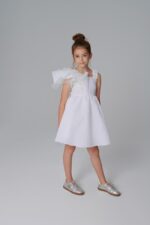 White Ruffle Sleeve Dress - Image 2