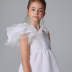 White Ruffle Sleeve Dress