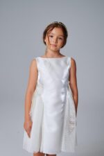 White Sleeveless Satin Dress