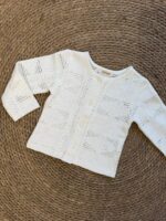 White Crochet Baby Cardigan Sweater