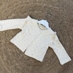 Cream Knit Baby Cardigan With Ruffles