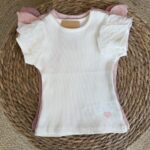 Ruffle Sleeve Ribbed Top