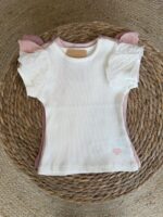 Ruffle Sleeve Ribbed Top