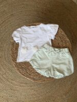 White Puff Sleeve Top and Shorts Set - Image 2