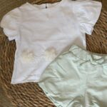 White Puff Sleeve Top and Shorts Set